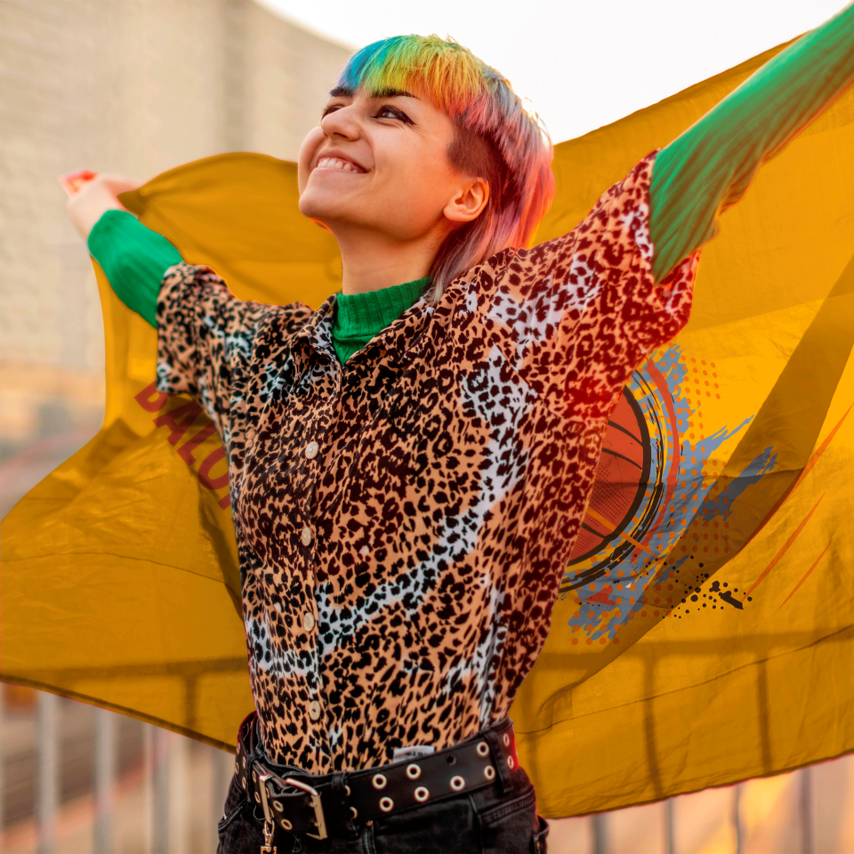 Bandera 75x100 cm con tiras personalizada