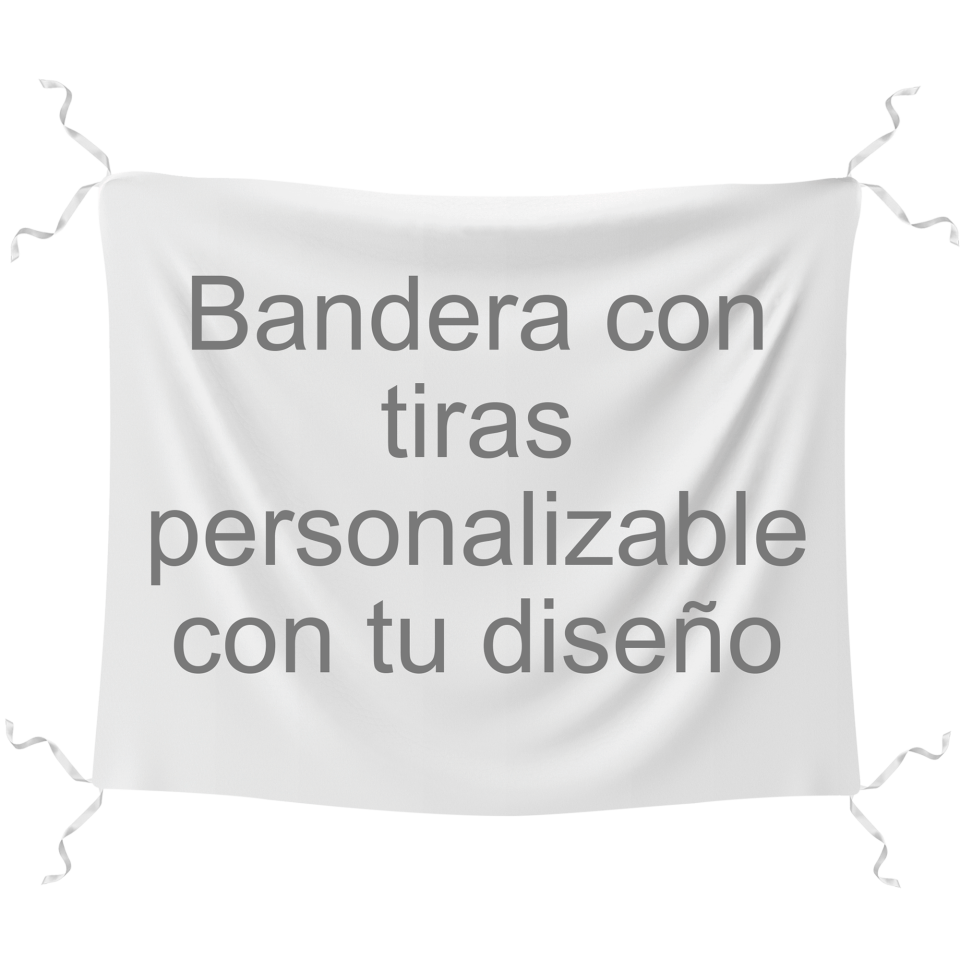 Bandera 100x120 cm con tiras personalizada