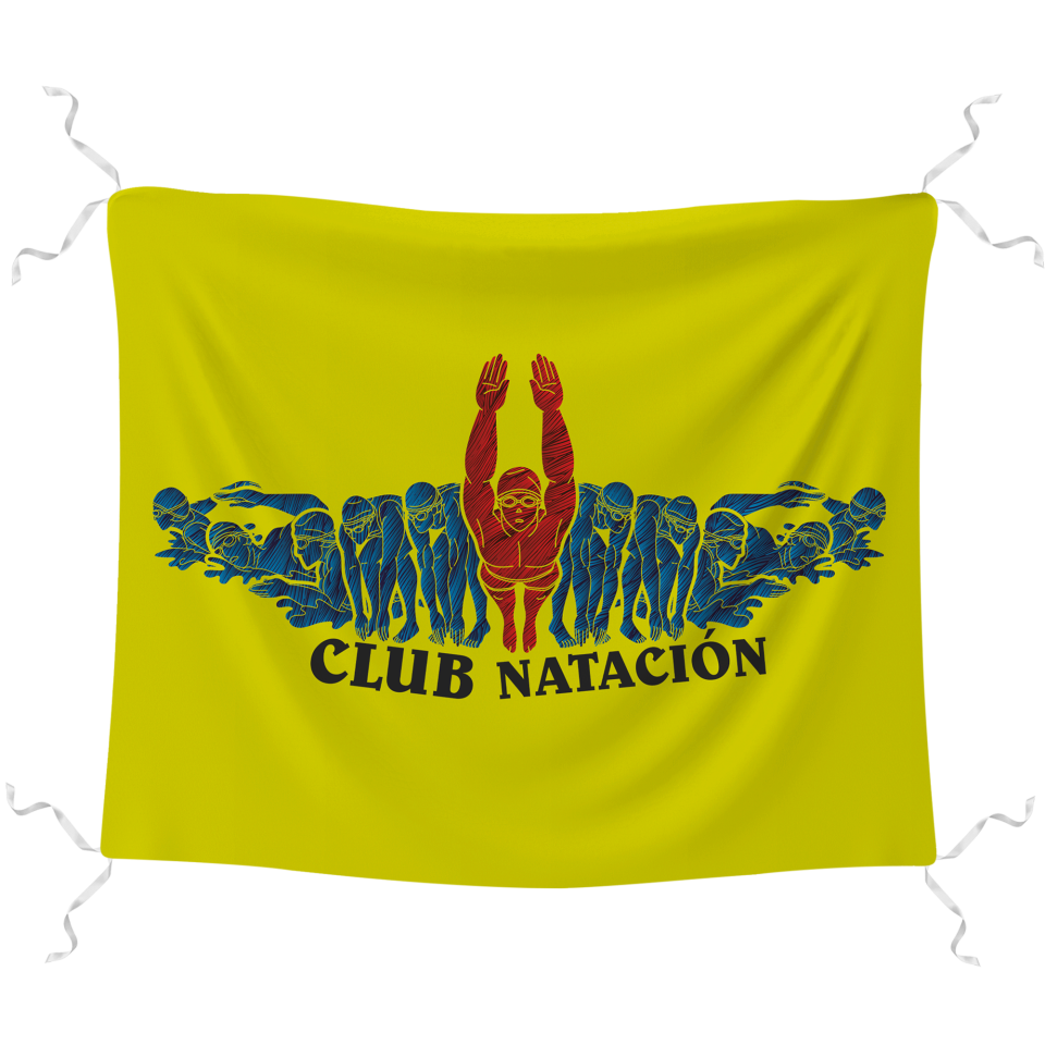 Bandera 100x120 cm con tiras personalizada