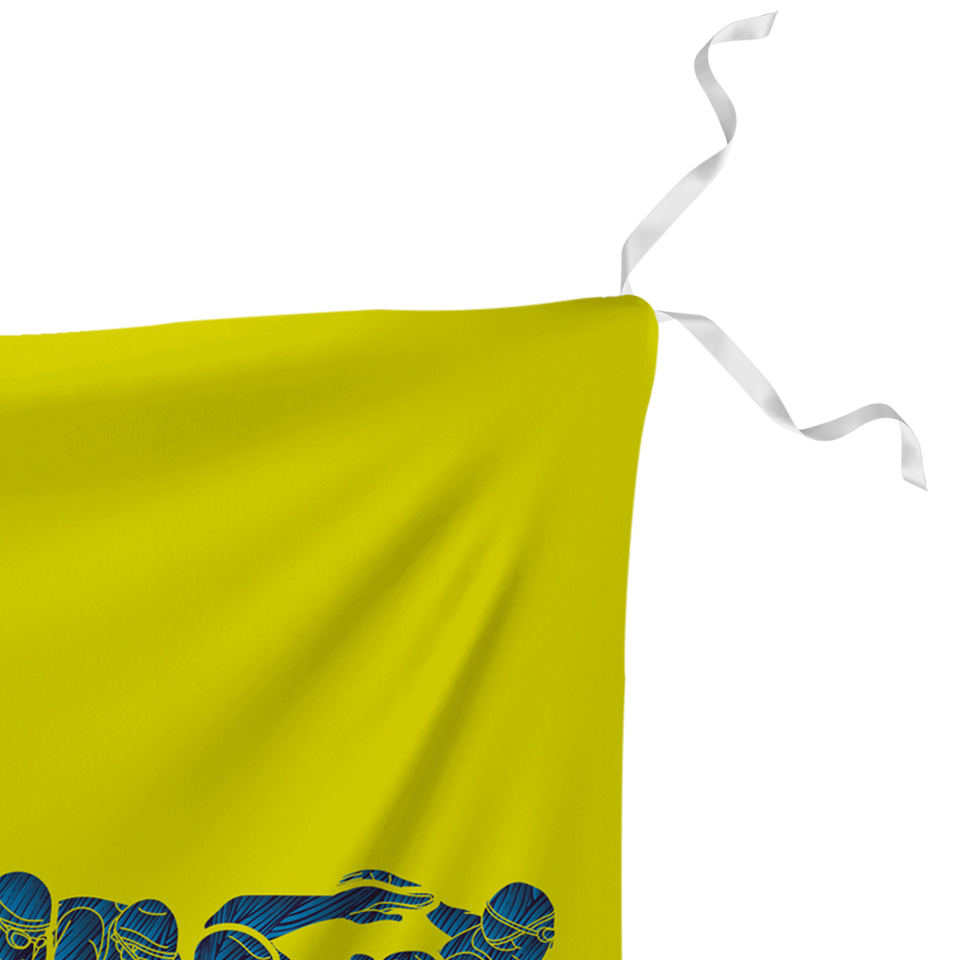 Bandera 100x120 cm con tiras personalizada