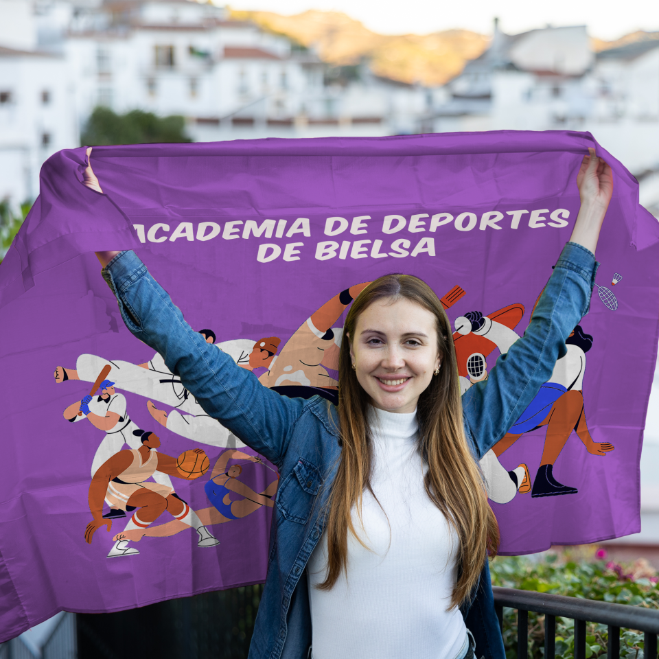 Bandera 115x150 cm con anillas y refuerzo personalizada