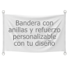 Bandera 120x70 cm con anillas y refuerzo personalizada