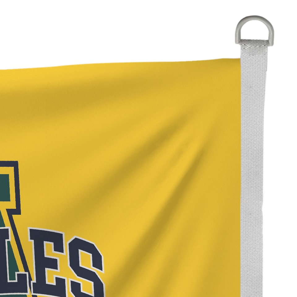 Bandera 90x60 cm con anillas y refuerzo personalizada