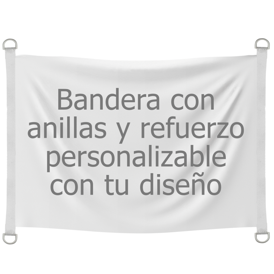 Bandera 150x100 cm con anillas y refuerzo personalizada