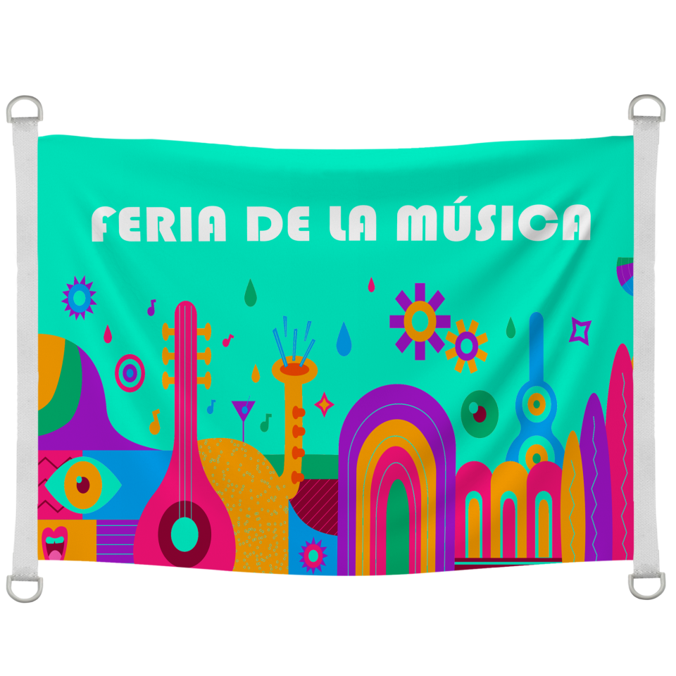 Bandera 150x100 cm con anillas y refuerzo personalizada