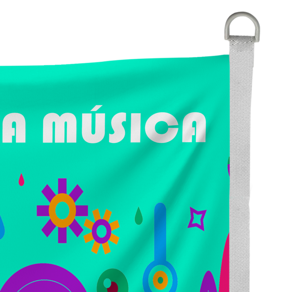 Bandera 150x100 cm con anillas y refuerzo personalizada