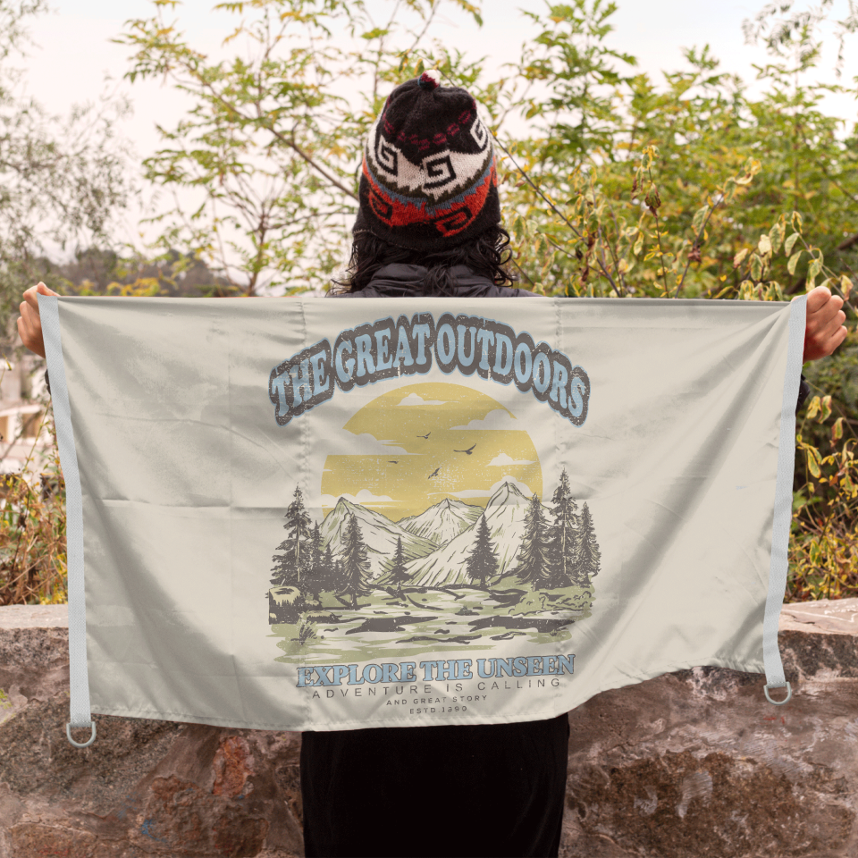 Bandera 100x75 cm con anillas y refuerzo personalizada