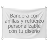 Bandera 70x50 cm con anillas y refuerzo personalizada
