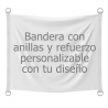 Bandera 120x100 cm con anillas y refuerzos personalizada
