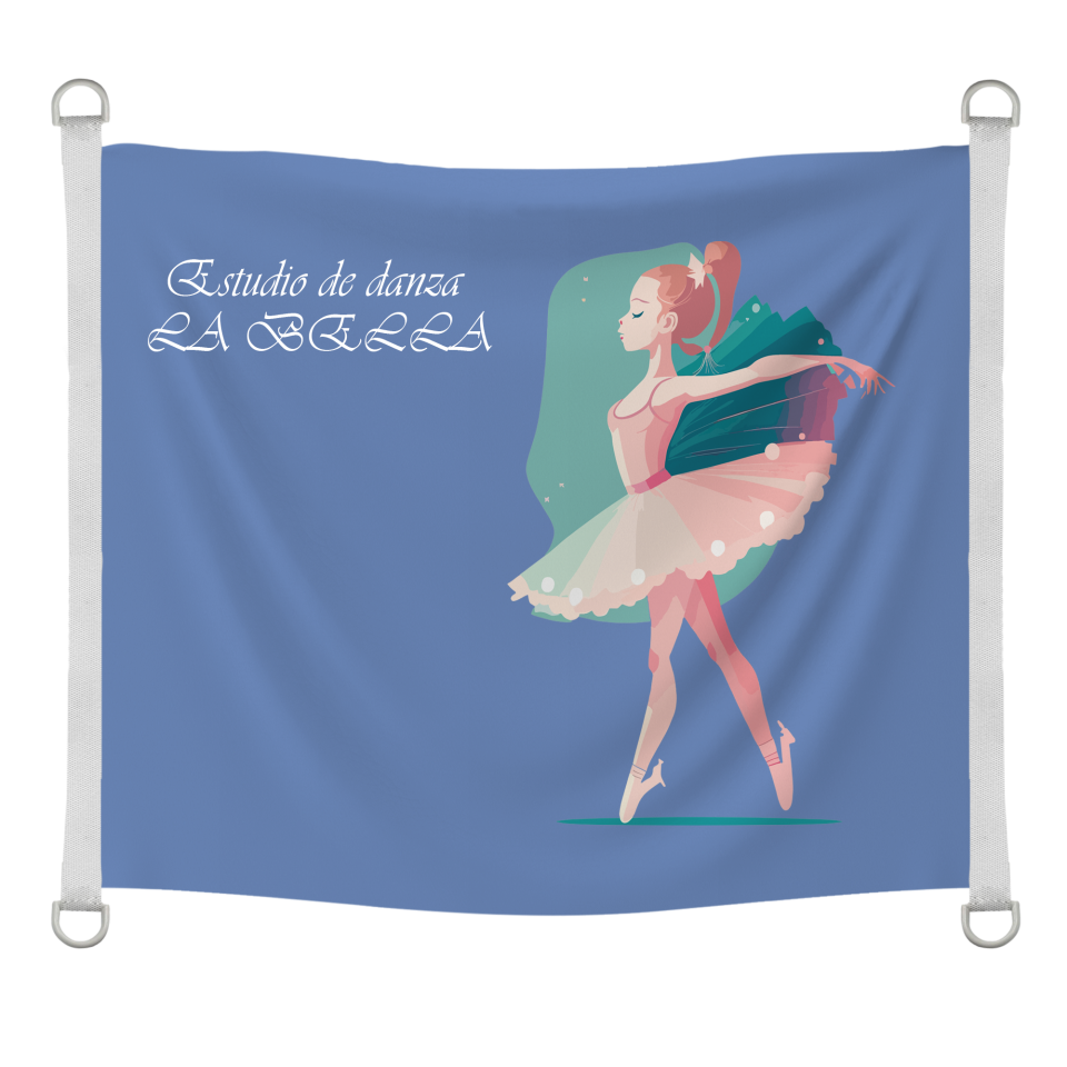 Bandera 120x100 cm con anillas y refuerzos personalizada