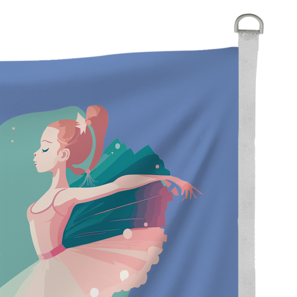 Bandera 120x100 cm con anillas y refuerzos personalizada