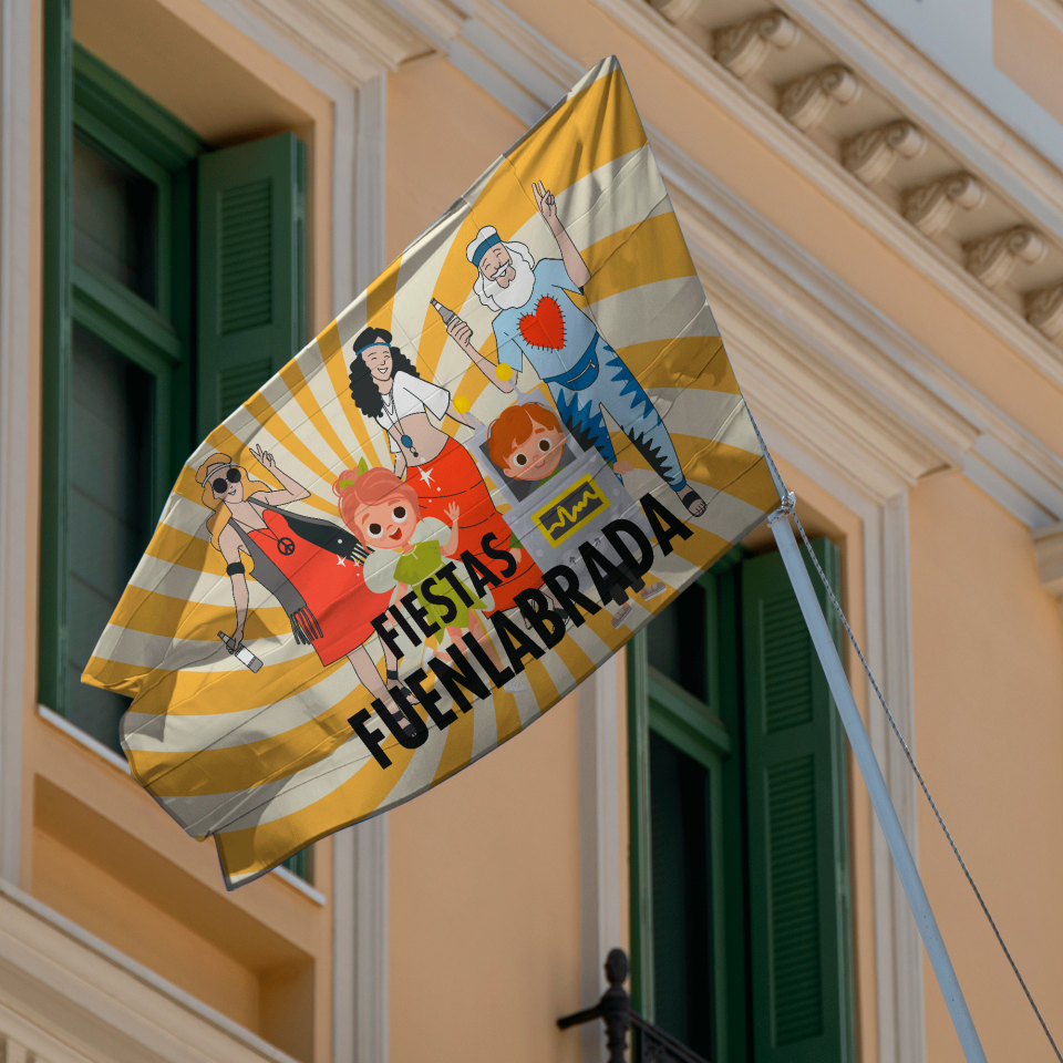 Bandera 115x150 cm para mástil personalizada