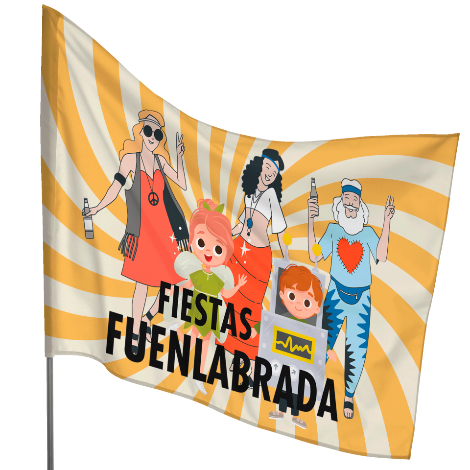 Bandera 115x150 cm para mástil personalizada