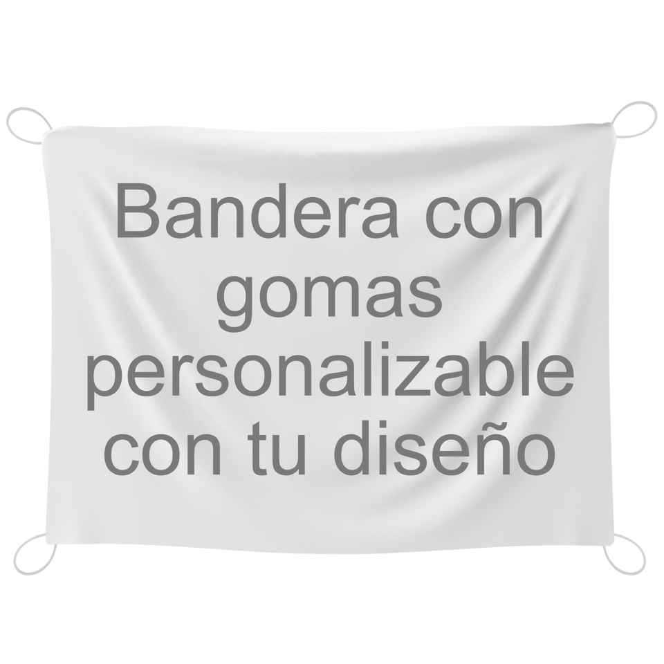 Bandera 75x100 cm con gomas personalizada
