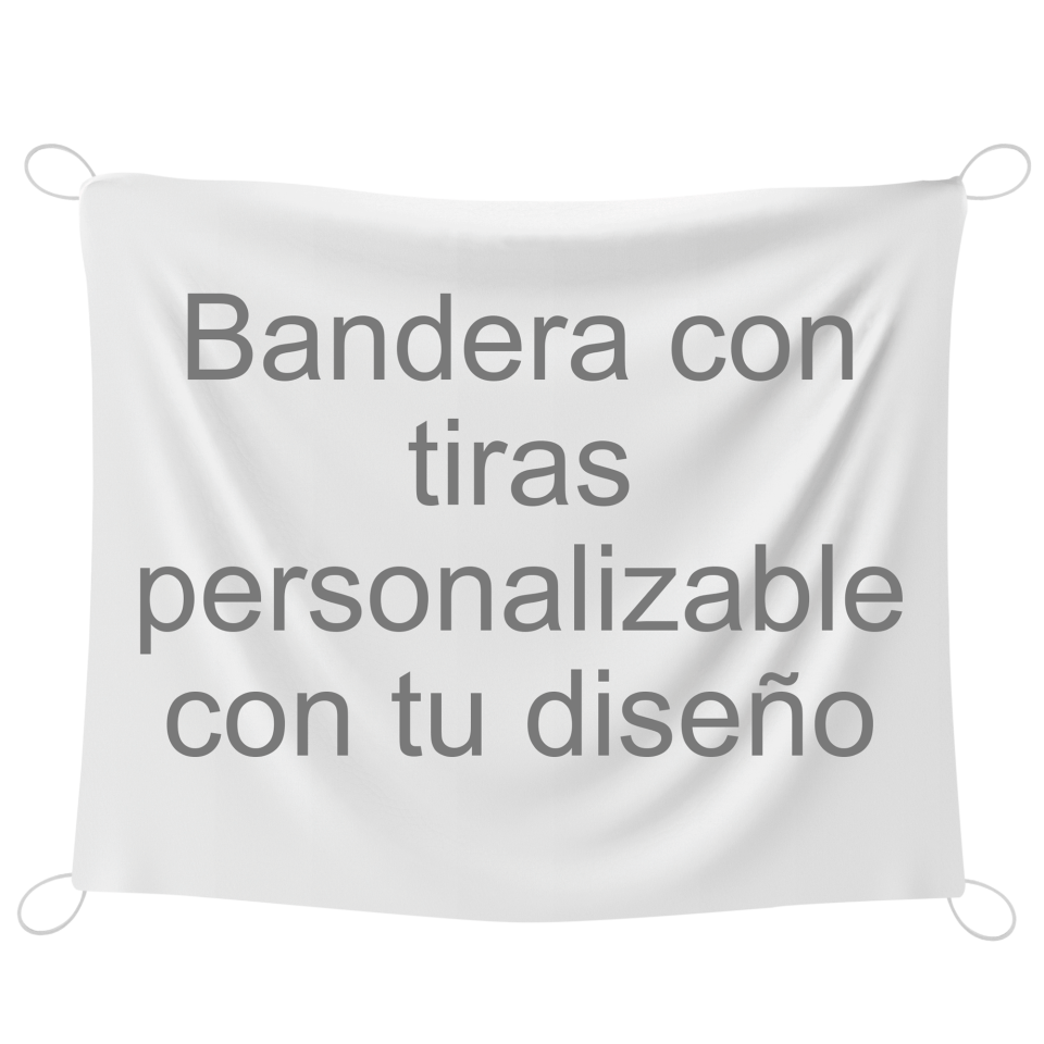 Bandera 100x120 cm con gomas personalizada