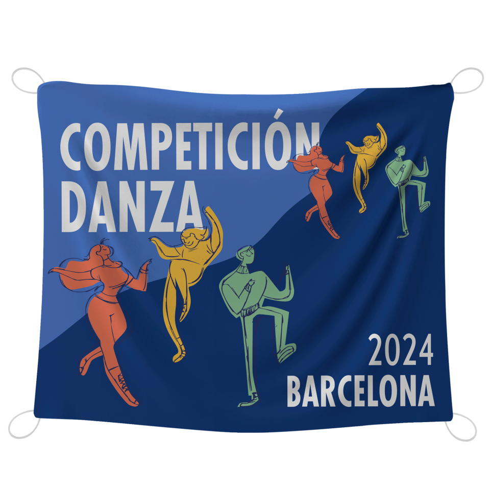Bandera 100x120 cm con gomas personalizada