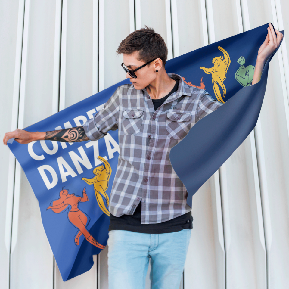 Bandera 100x120 cm con gomas personalizada