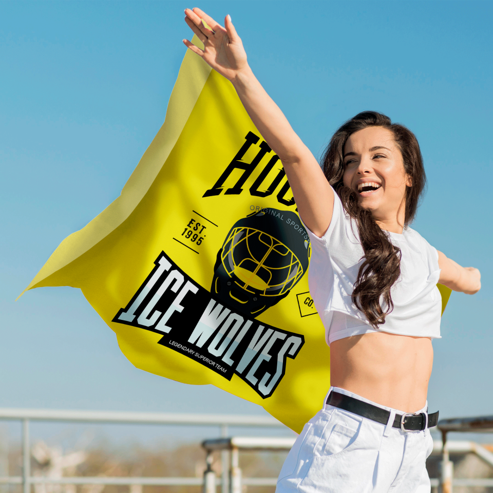 Bandera 60x90 cm con gomas personalizada