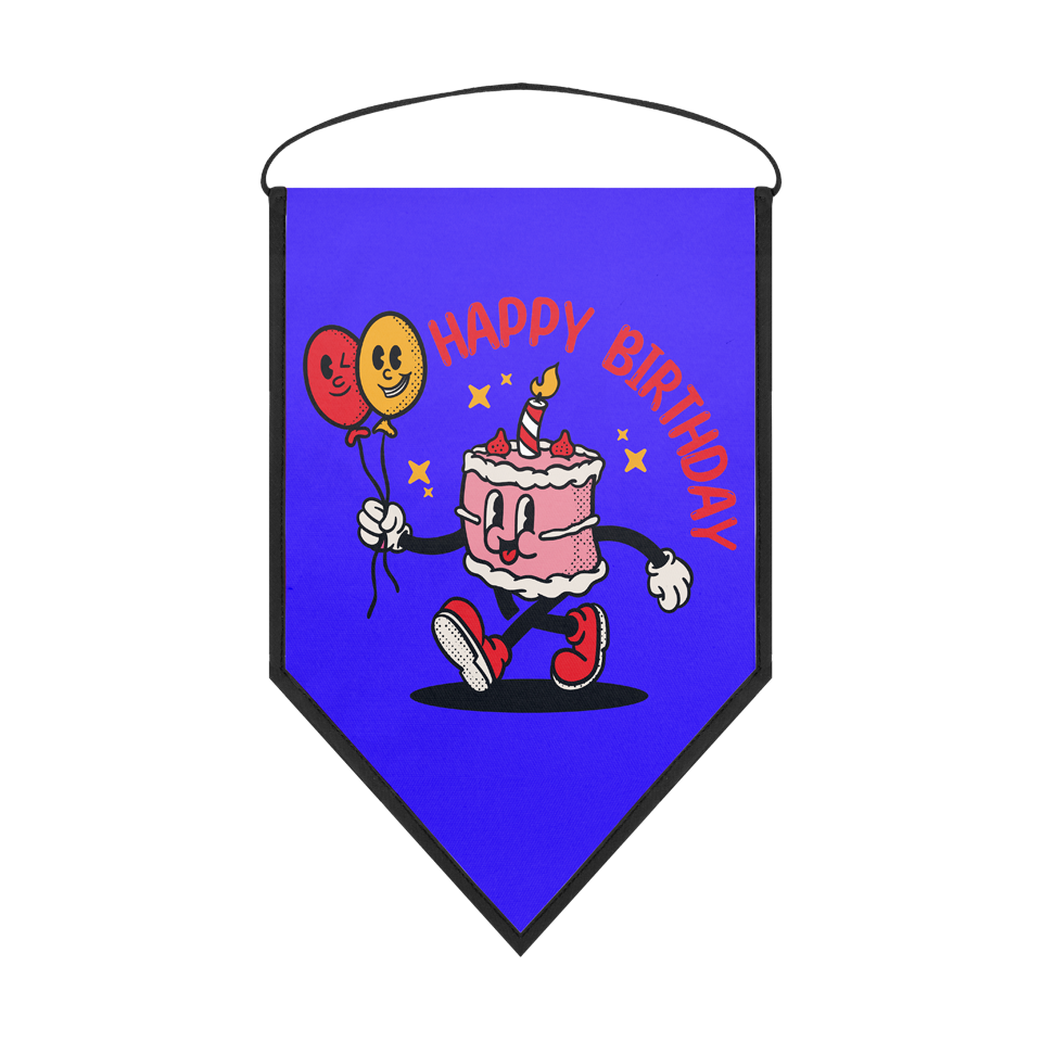 Banderín acabado triangular 18x25cm personalizado una cara