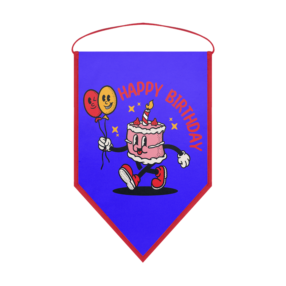 Banderín acabado triangular 18x25cm personalizado una cara