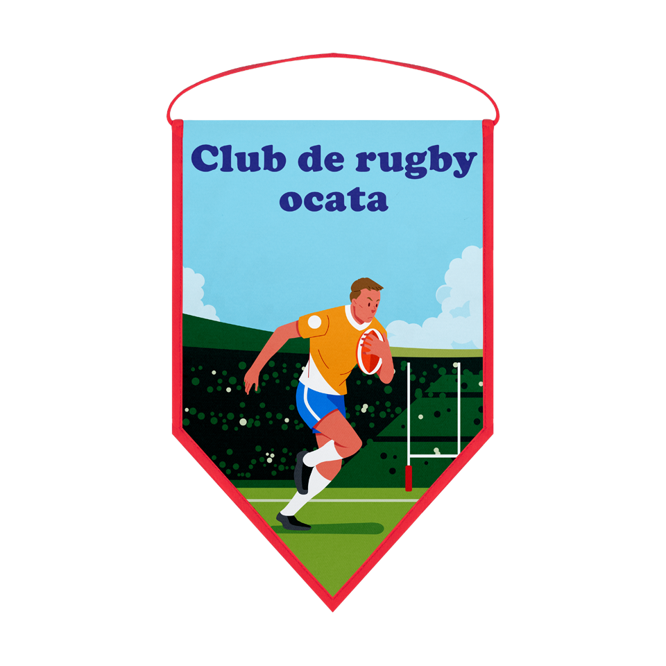 Banderín acabado triangular 25x40cm personalizado una cara