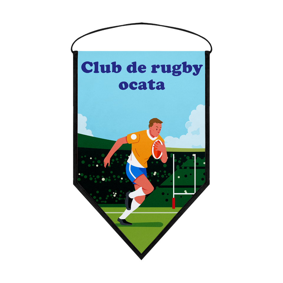 Banderín acabado triangular 25x40cm personalizado una cara