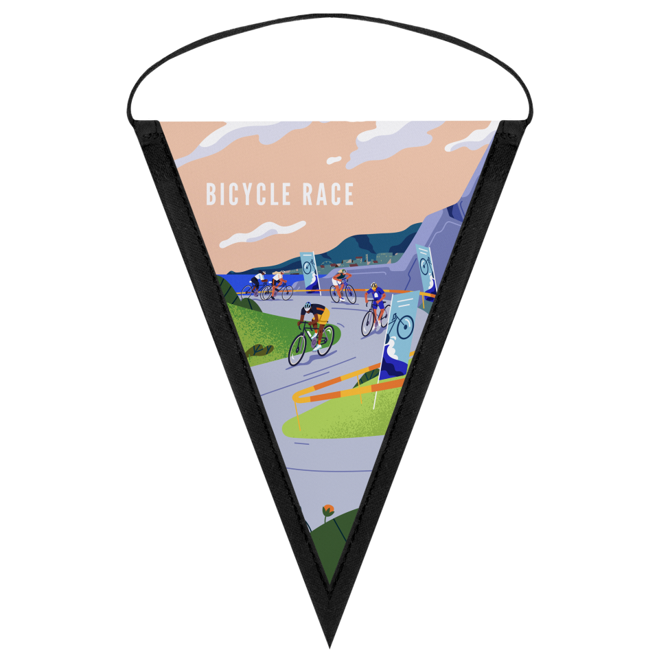 Banderín triangular fullprint 25x40cm personalizado una cara