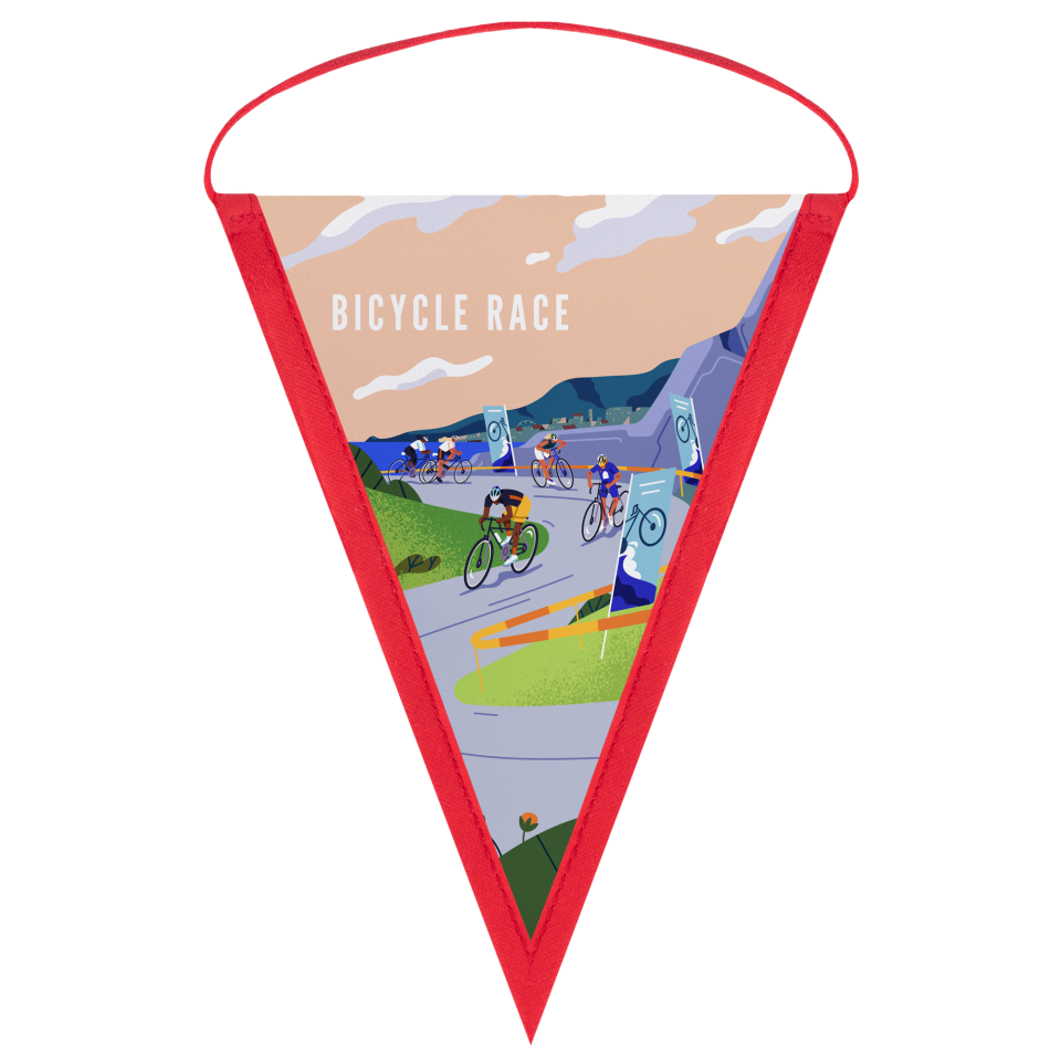 Banderín triangular fullprint 25x40cm personalizado una cara