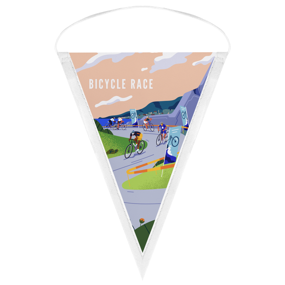 Banderín triangular fullprint 25x40cm personalizado una cara