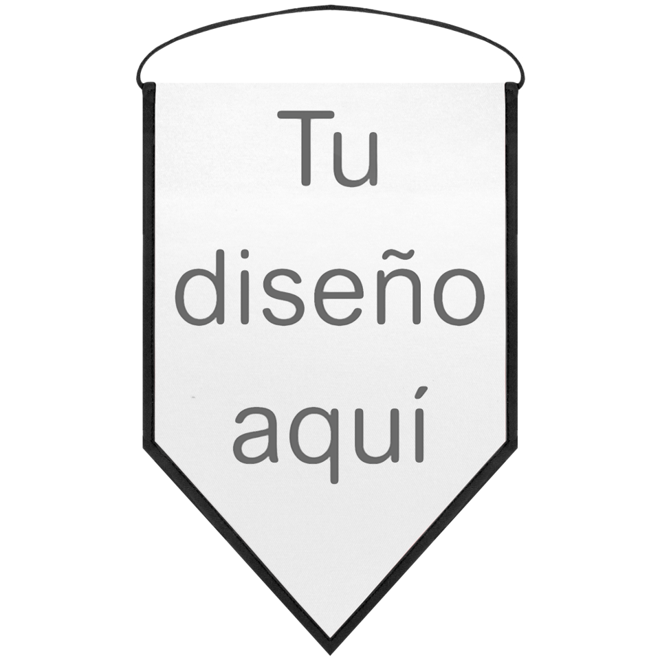 Banderín acabado triangular 23x30cm personalizado una cara