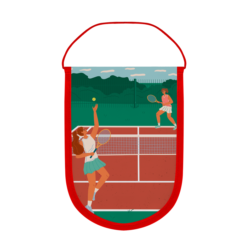 Banderín acabado redondo 23x30cm personalizado una cara