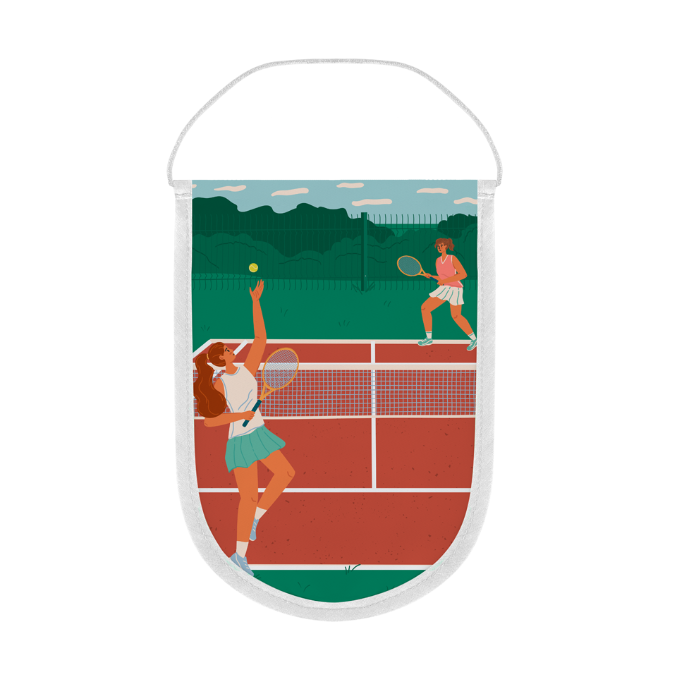 Banderín acabado redondo 23x30cm personalizado una cara