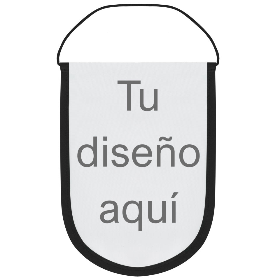 Banderín acabado redondo 14x21cm personalizado una cara