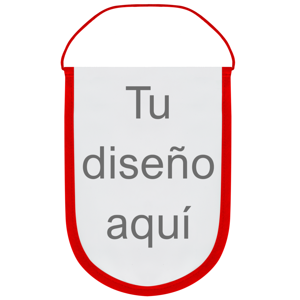 Banderín acabado redondo 14x21cm personalizado una cara