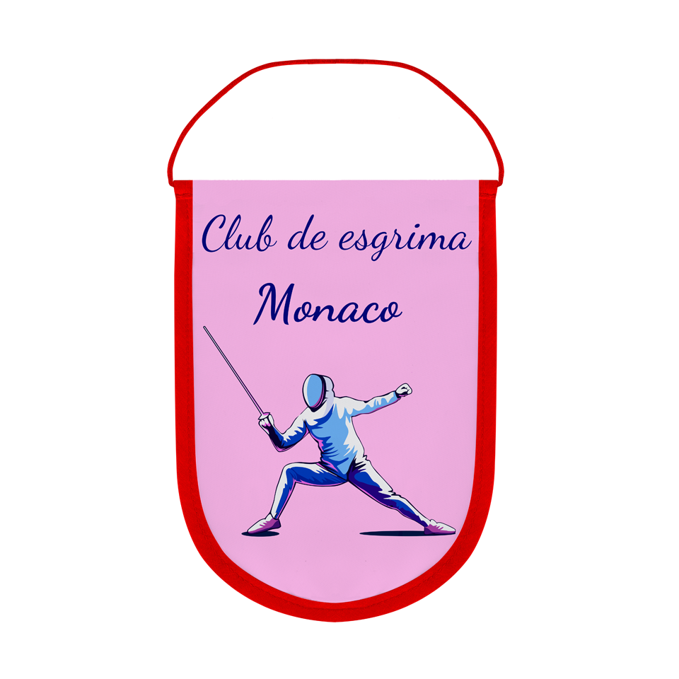 Banderín acabado redondo 14x21cm personalizado una cara