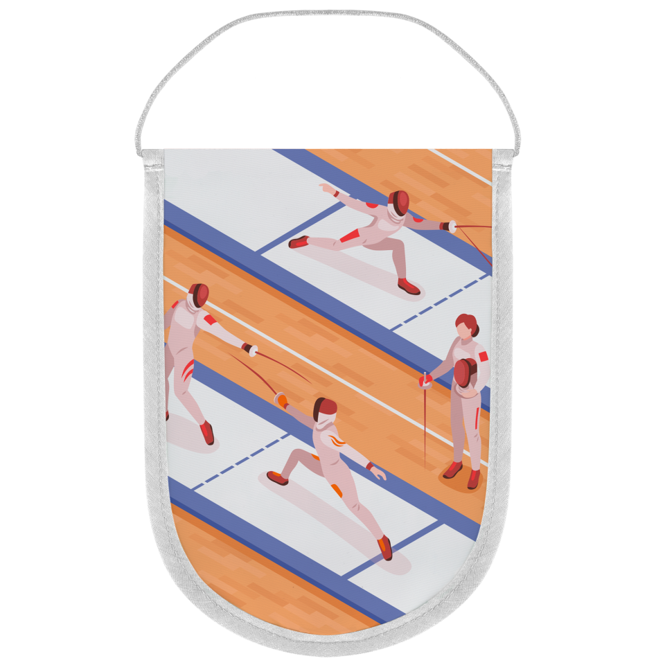 Banderín acabado redondo 9x12cm personalizado una cara