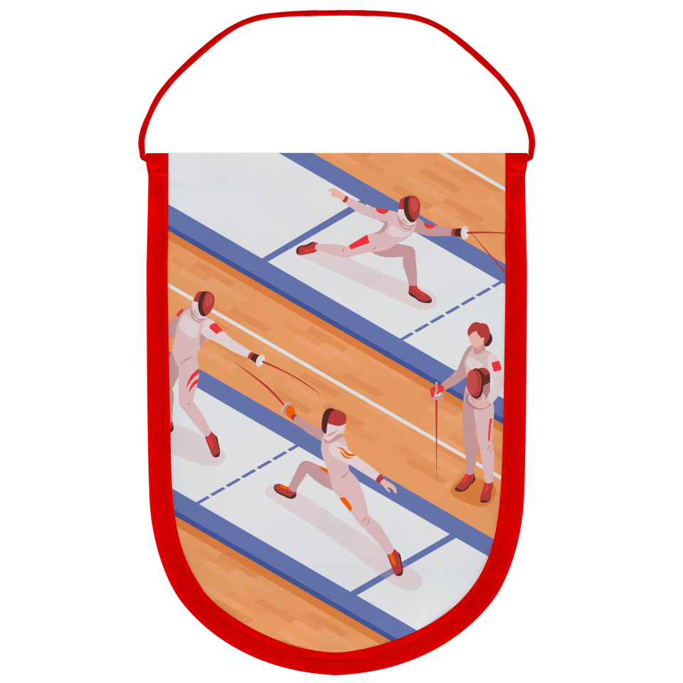 Banderín acabado redondo 9x12cm personalizado una cara