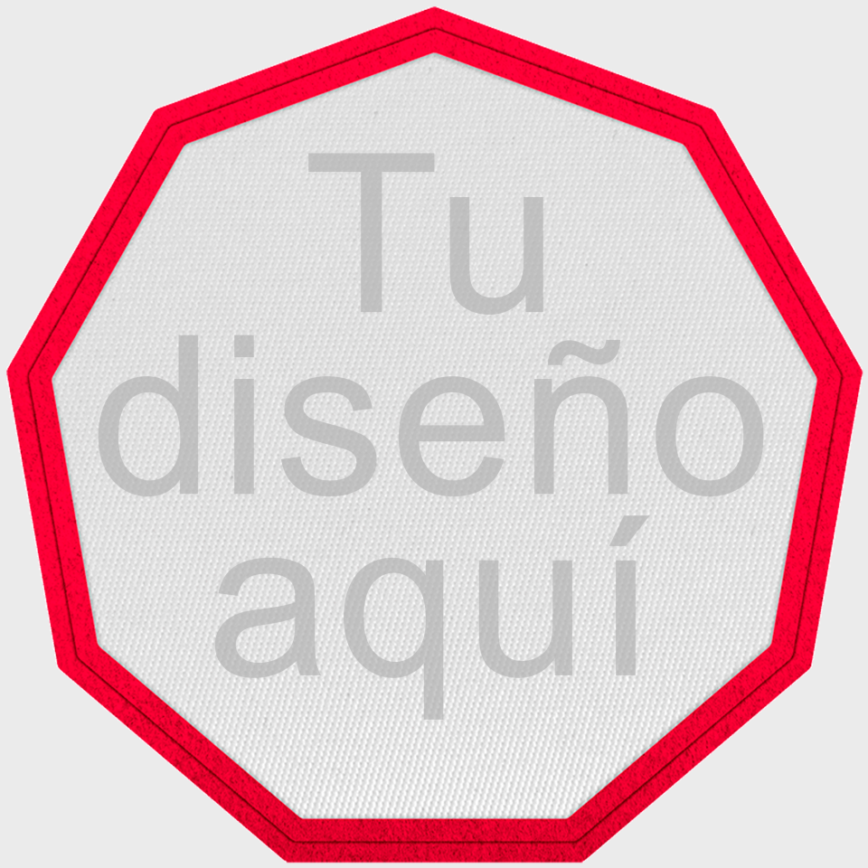 Parche Satín Flock Plantilla Nonágono Personalizable