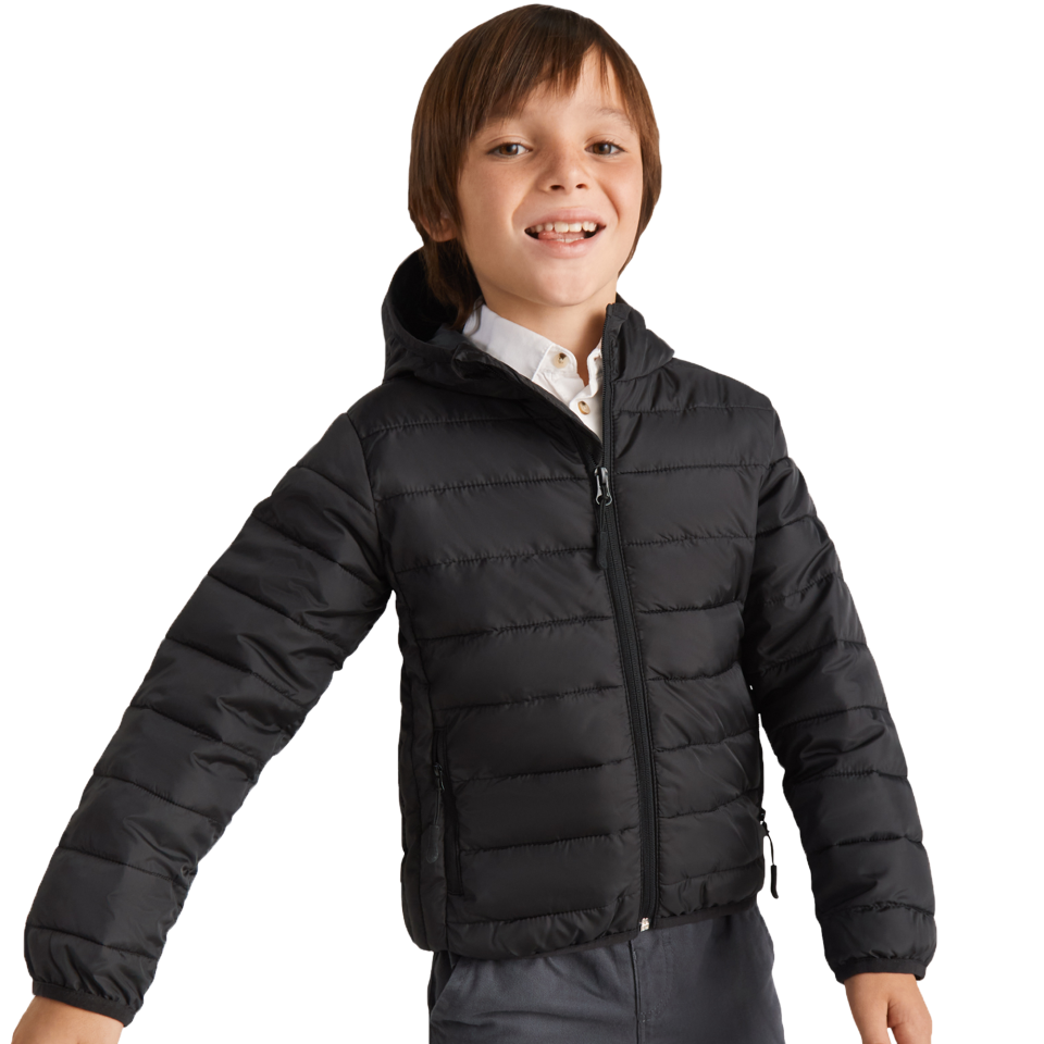 Chaqueta plumón de niño con capucha personalizada