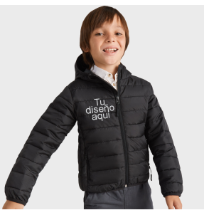 Chaqueta plumón de niño con capucha personalizada
