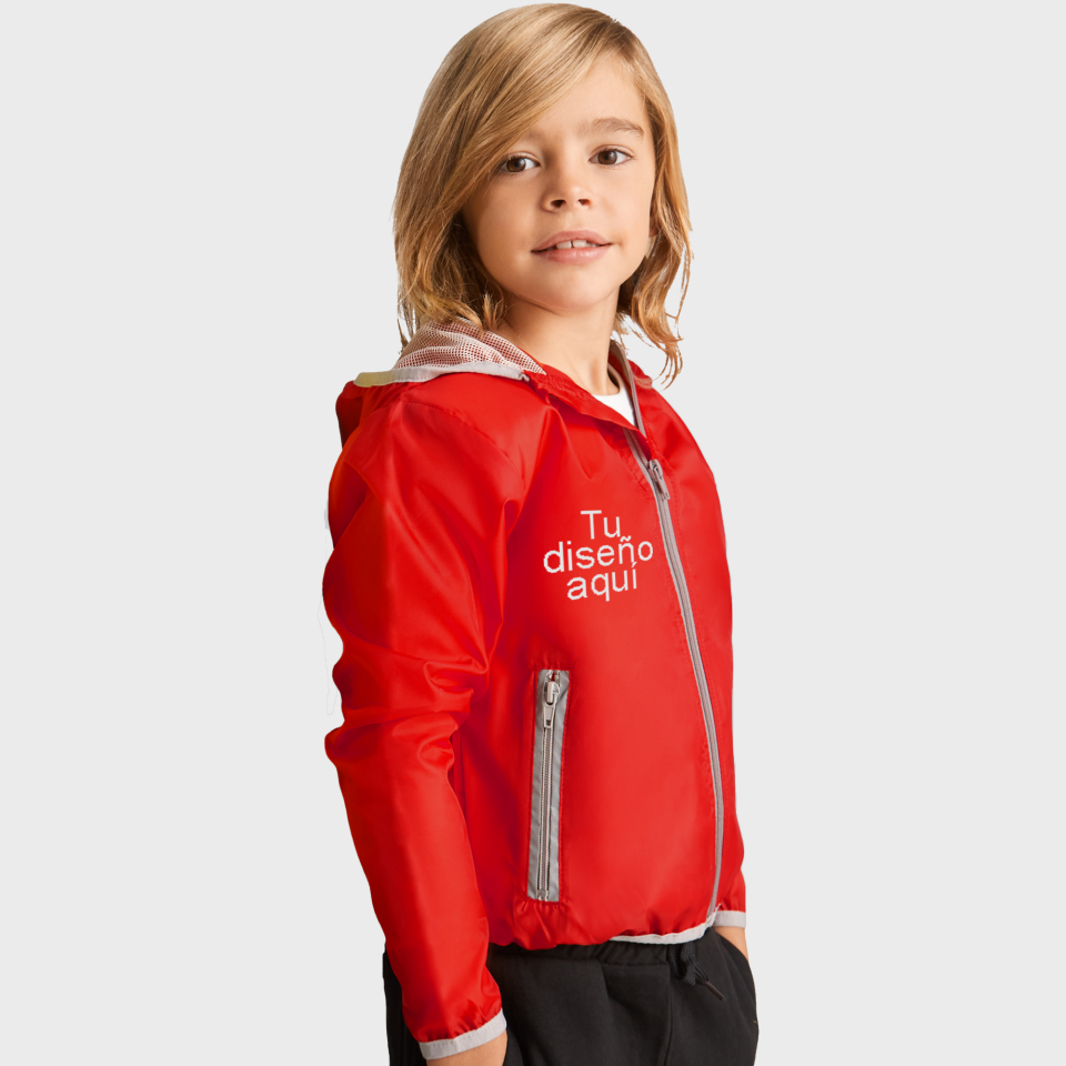 Cortavientos de niño con capucha personalizado