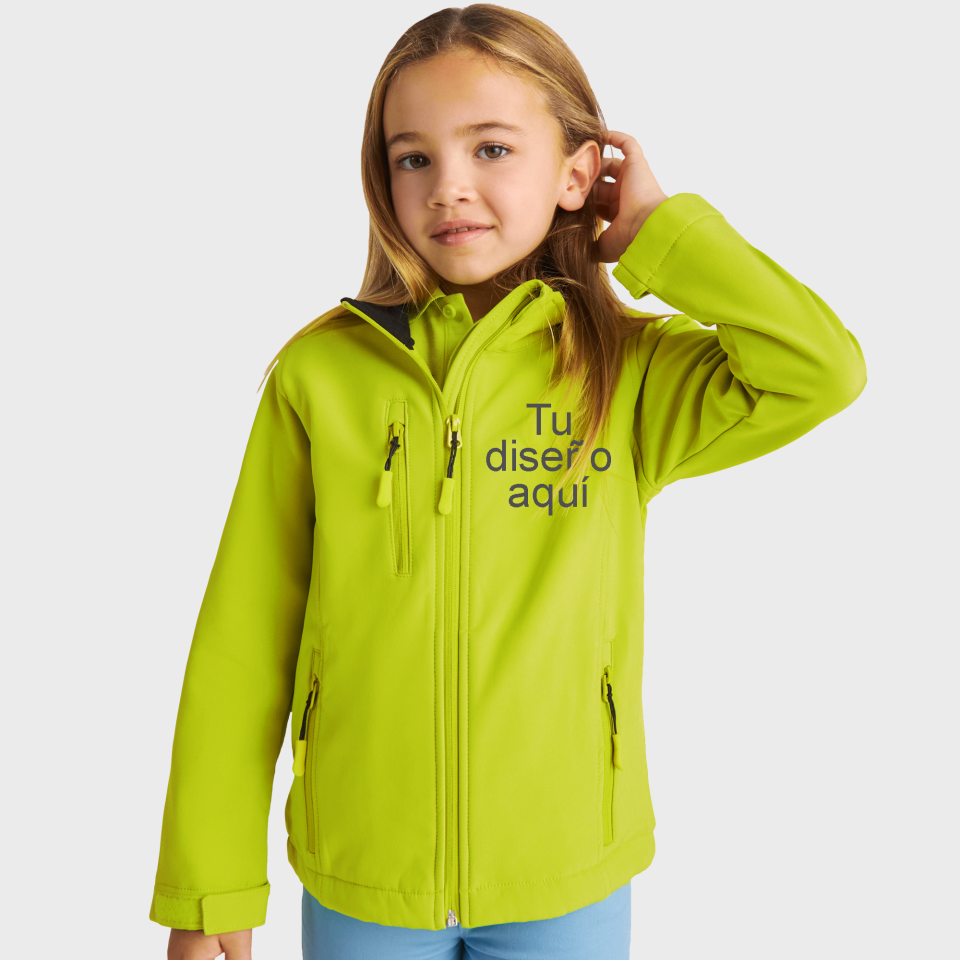 Softshell de niño 2 capas cremalleras al tono personalizado