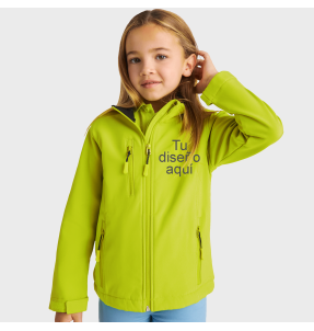 Softshell de niño 2 capas cremalleras al tono personalizado
