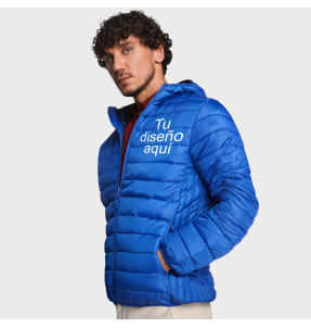 Chaqueta plumón con capucha personalizada