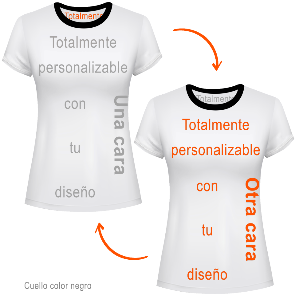Camiseta reversible de mujer 100% fullprint personalizada