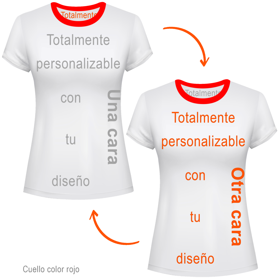 Camiseta reversible de mujer 100% fullprint personalizada