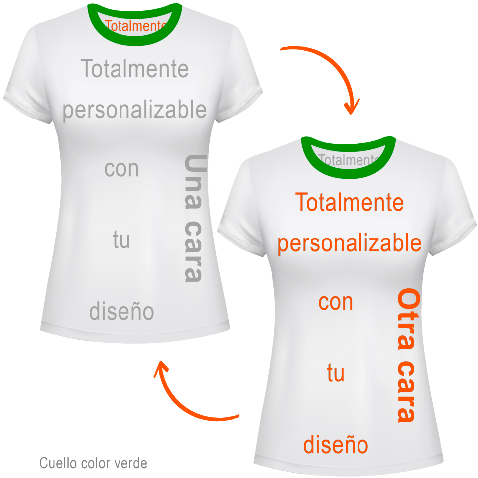 Camiseta reversible de mujer 100% fullprint personalizada
