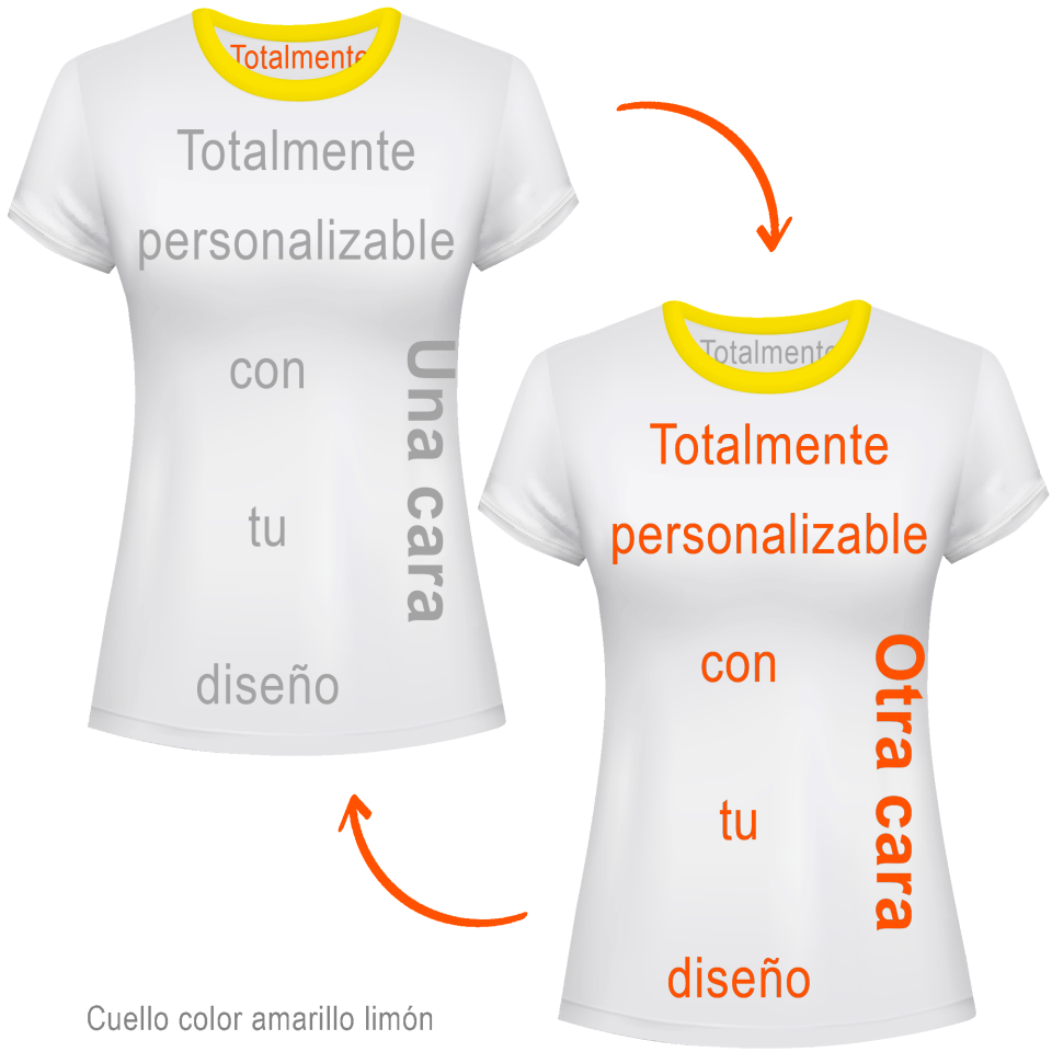 Camiseta reversible de mujer 100% fullprint personalizada