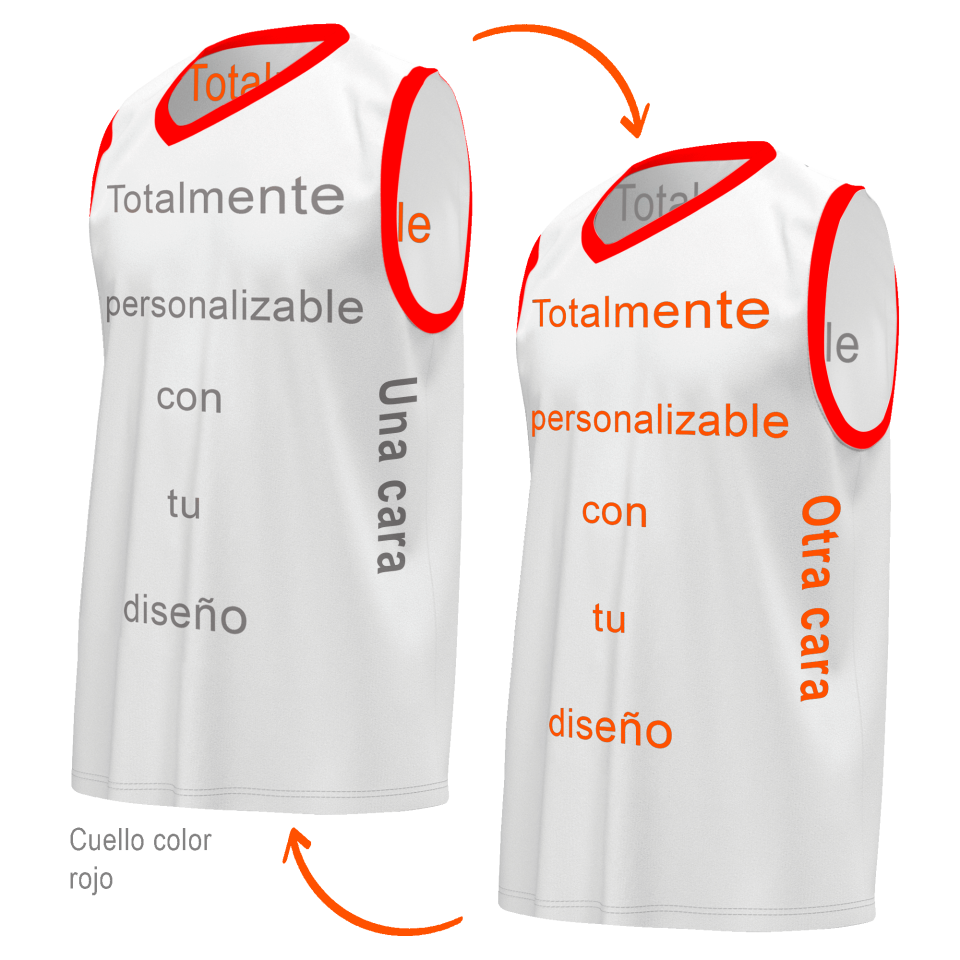 Camiseta reversible sin mangas 100% fullprint personalizada