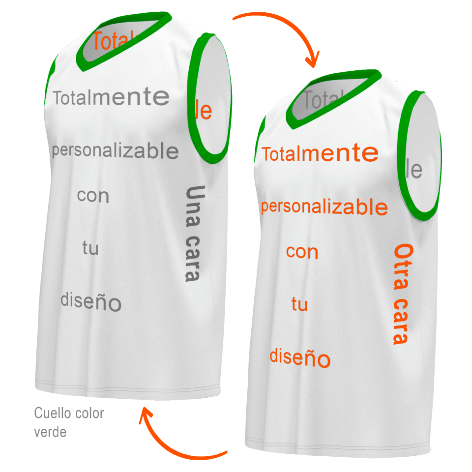 Camiseta reversible sin mangas 100% fullprint personalizada